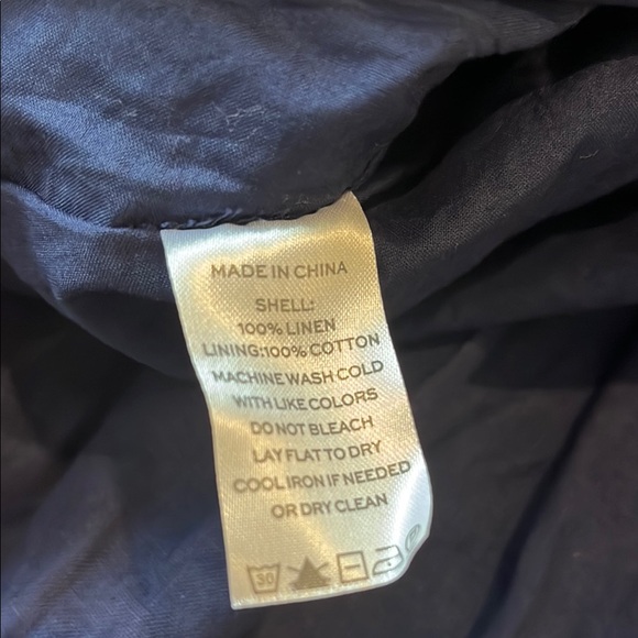 Hill House Paz 100% Linen Mini Skirt Small Navy EUC!! - Picture 7 of 7